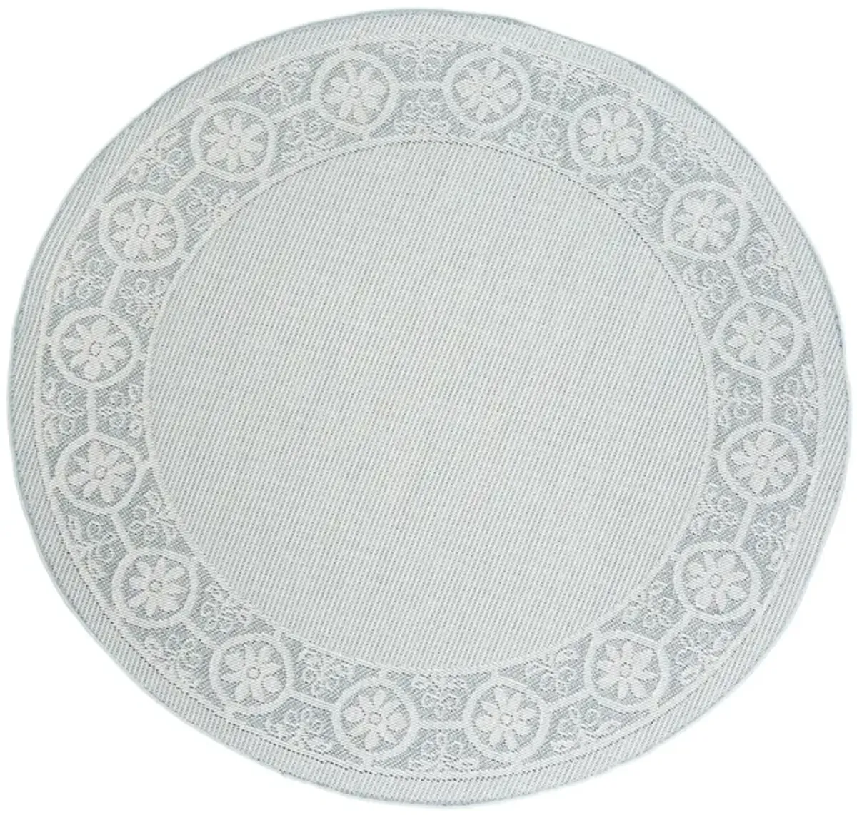 Bermuda St. David Indoor/Outdoor Round Area Rug in Light Blue & Ivory by Safavieh