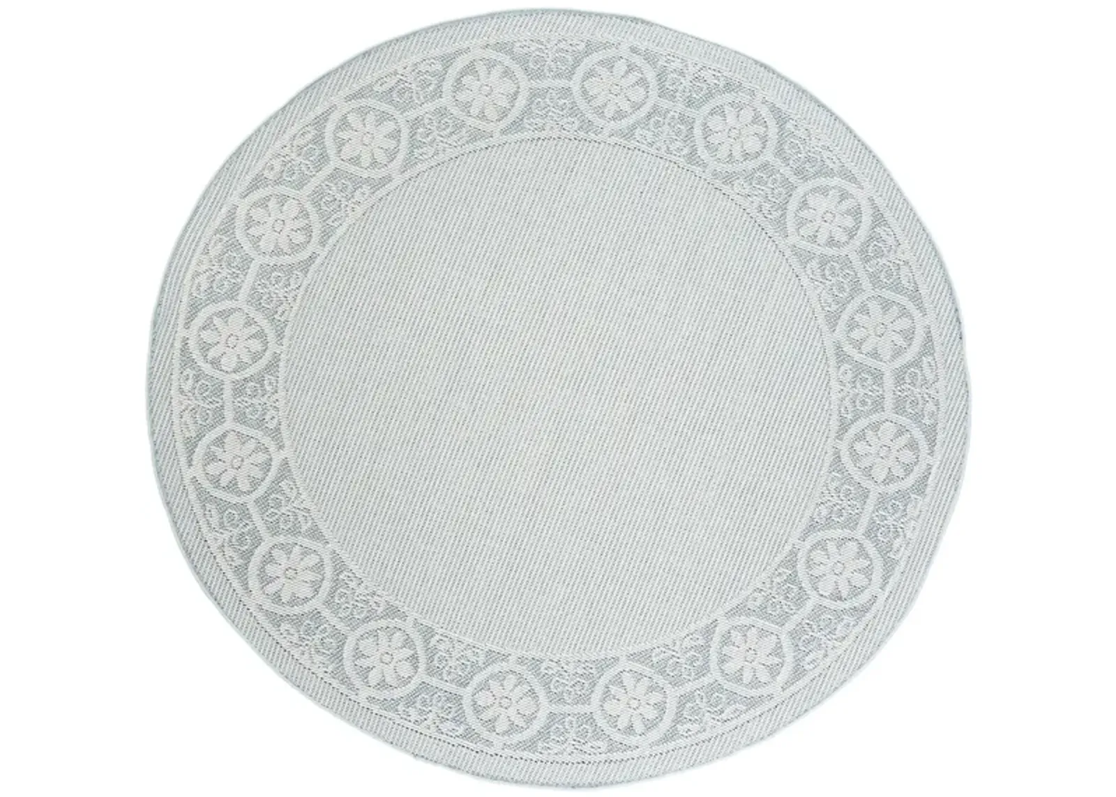 Bermuda St. David Indoor/Outdoor Round Area Rug in Light Blue & Ivory by Safavieh