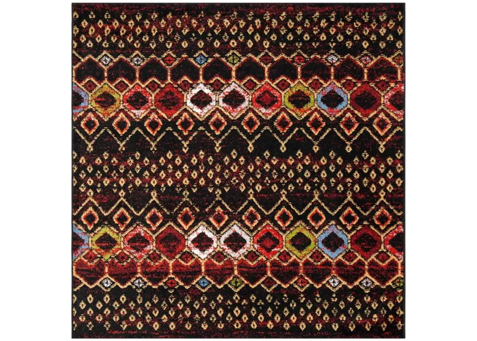 Halen Dark Area Rug Square in Black by Safavieh