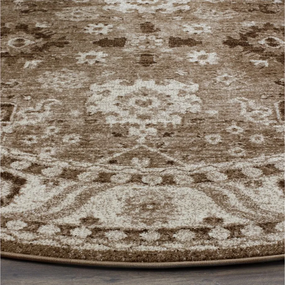 Avicenna Taupe Area Rug Round in Taupe by Safavieh