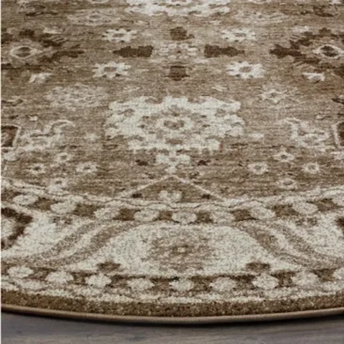 Avicenna Taupe Area Rug Round