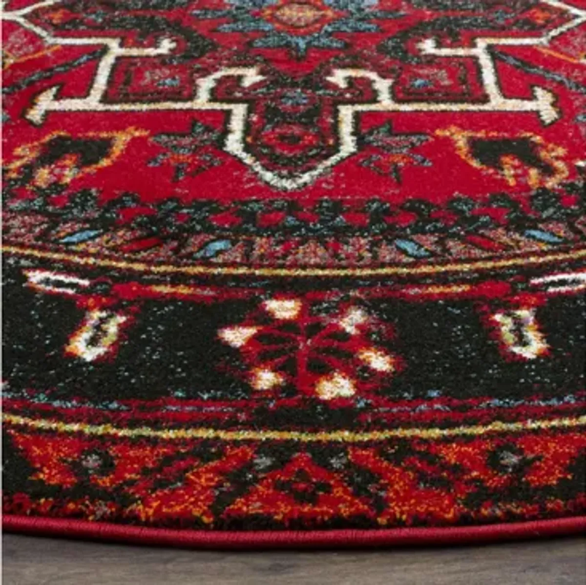 Darius Red Area Rug Round