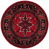 Darius Red Area Rug Round in Red by Safavieh