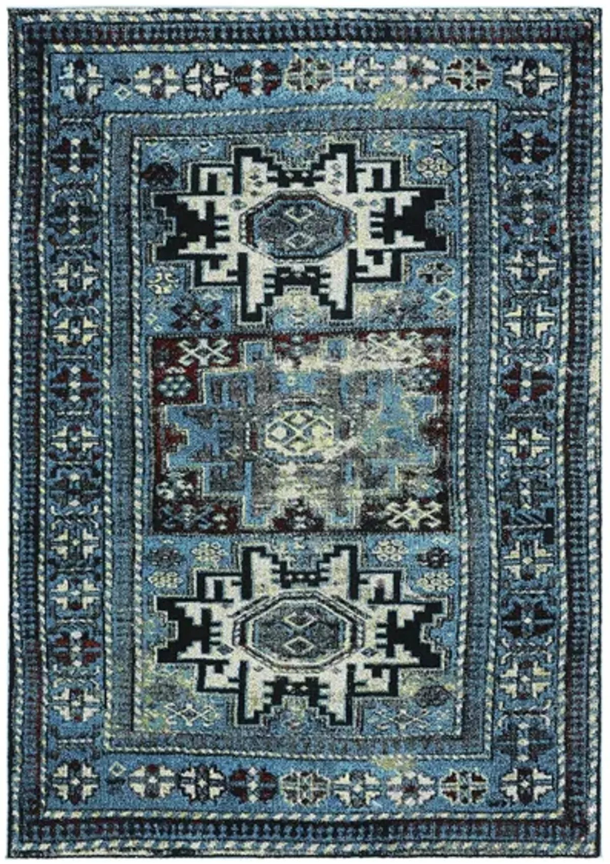 Zagros Light Blue Area Rug in Light Blue & Black by Safavieh