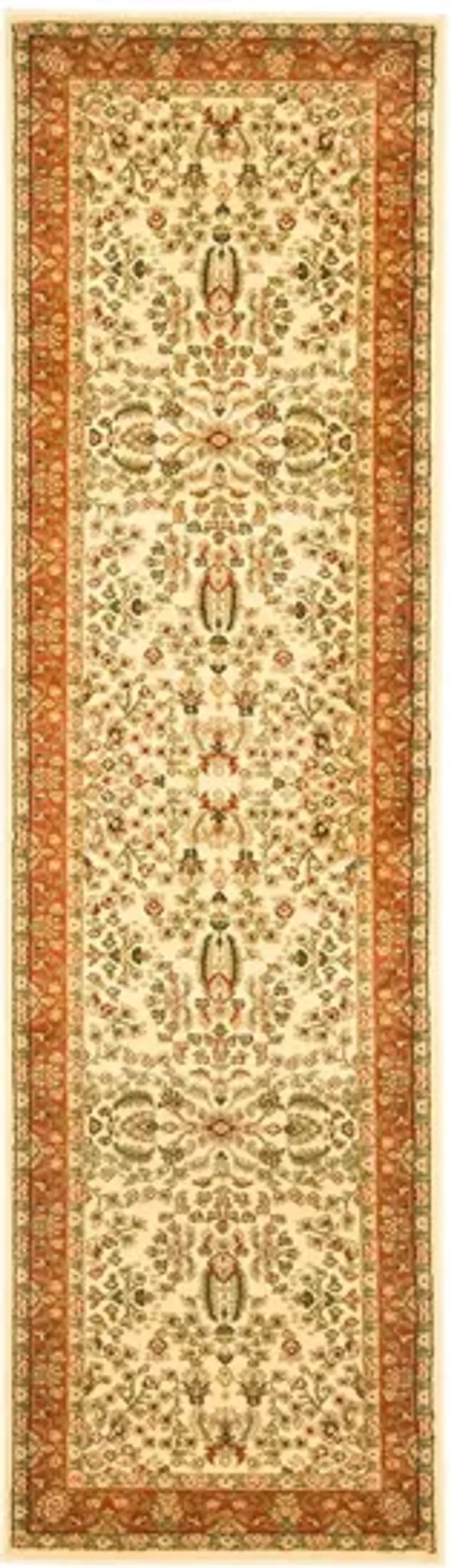 Forester Runner Rug in Ivory / Rust by Safavieh