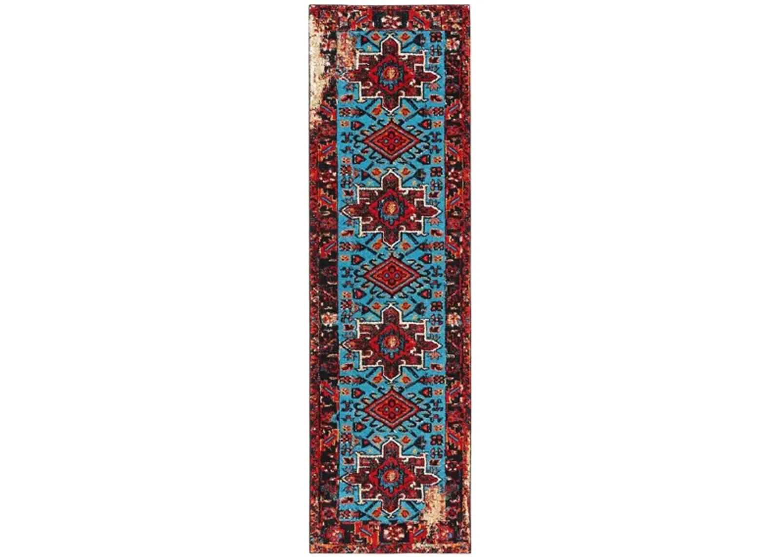 Darius Red Runner Rug in Red & Light Blue by Safavieh