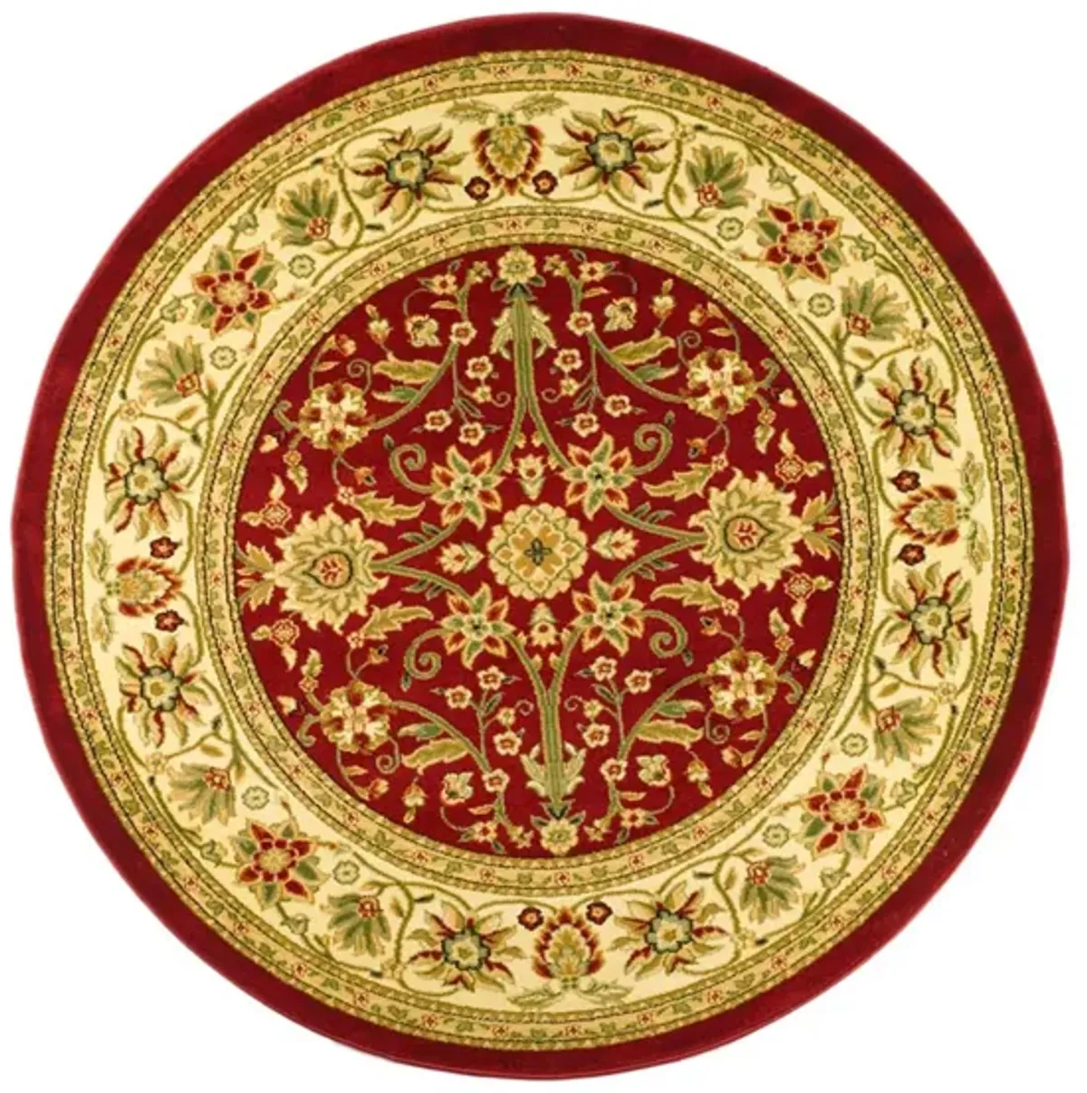 Lyndhurst Area Rug Round in Red / Ivory by Safavieh