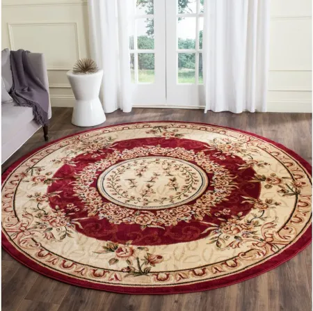 Azura Area Rug Round in Red / Ivory by Safavieh