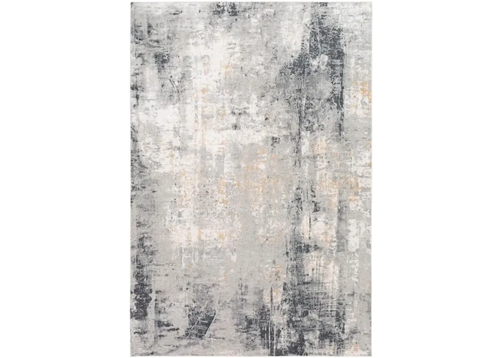 Firenze Galleria Rug in Light Gray, Medium Gray, Mustard, White, Charcoal by Surya