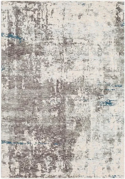 Presidential Shale Rug in Medium Gray, Charcoal, Ivory, Butter, Pale Blue, Bright Blue, Lime, Peach, Burnt Orange by Surya