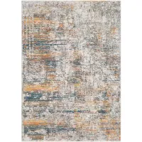 Presidential Santa Fe Rug in Bright Blue, Burnt Orange, Peach, Pale Blue, Medium Gray, Charcoal, Ivory, Butter, Lime by Surya