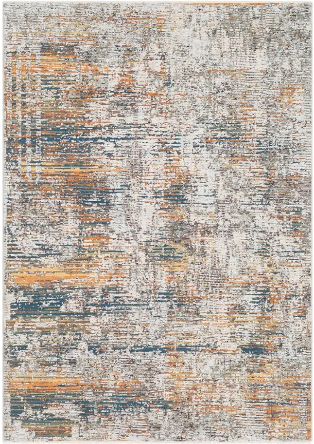 Presidential Santa Fe Rug in Bright Blue, Burnt Orange, Peach, Pale Blue, Medium Gray, Charcoal, Ivory, Butter, Lime by Surya