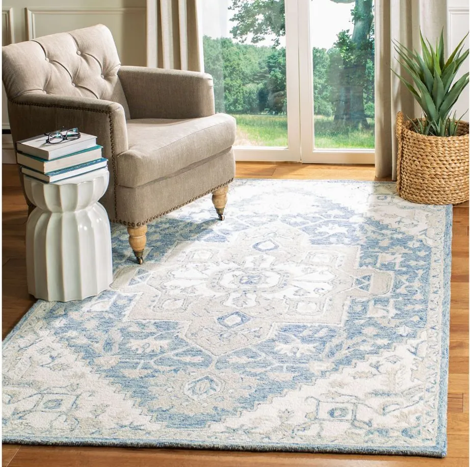 McGrath Area Rug in Blue & Ivory by Safavieh