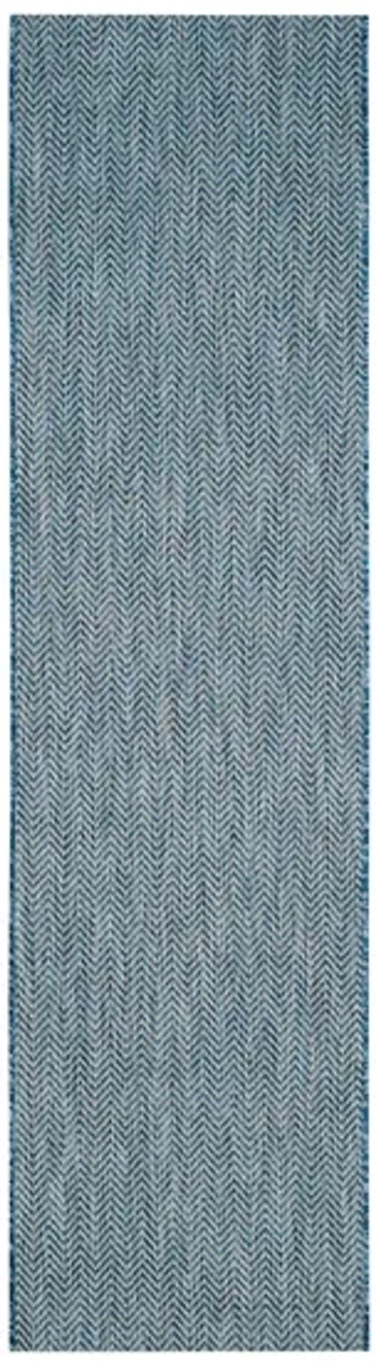 Courtyard Diamond Tile Indoor/Outdoor Runner Rug in Navy & Gray by Safavieh