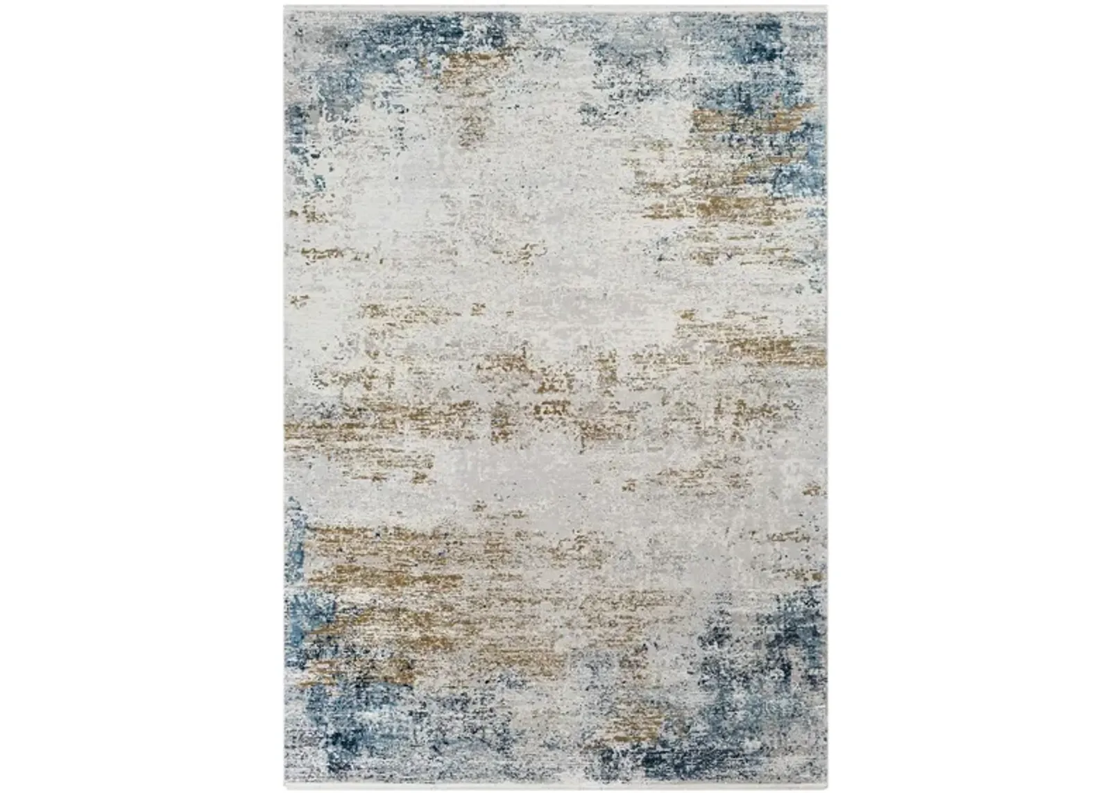 Solaris Ombre Rug in Sky Blue, Dark Blue, Bright Yellow, White, Taupe, Medium Gray by Surya