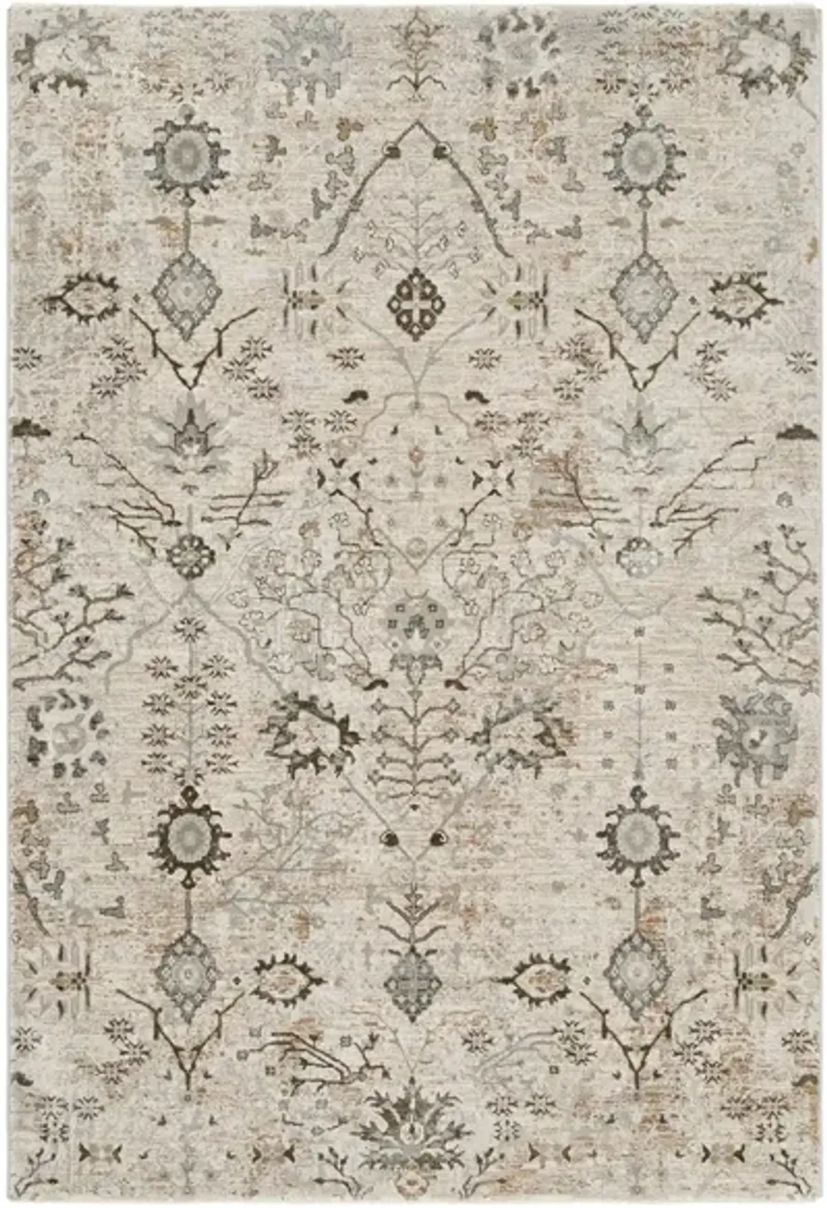 Glynn Saldea Area Rug in Ivory, Beige, Dark Green by Surya