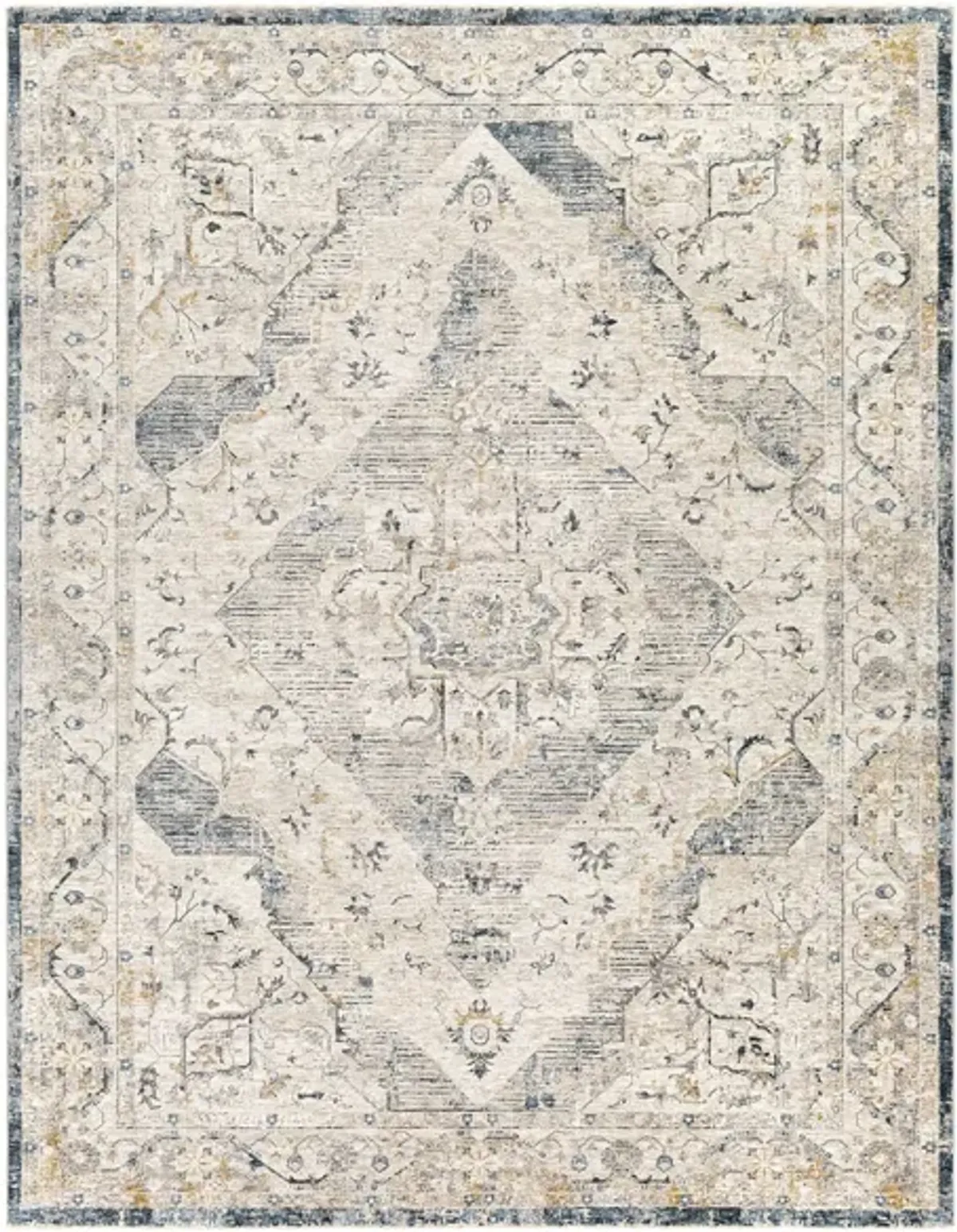 Caerdyf Goodwick Area Rug in Gray, Denim, Blue by Surya