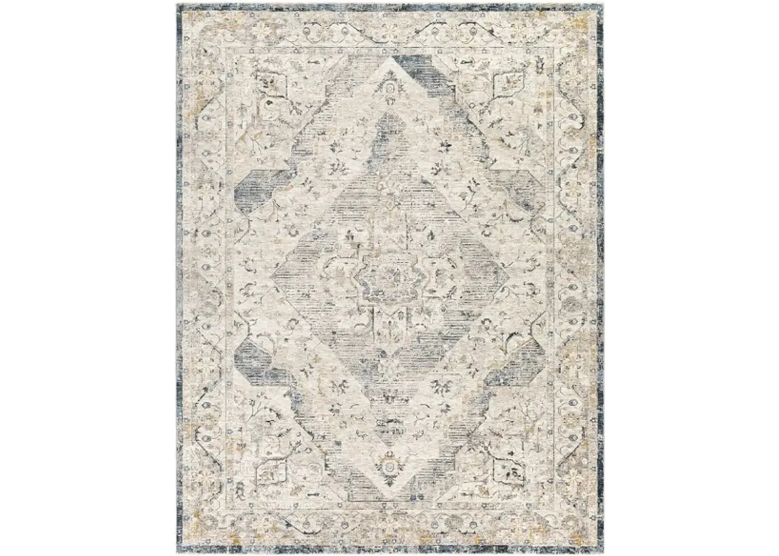 Caerdyf Goodwick Area Rug in Gray, Denim, Blue by Surya