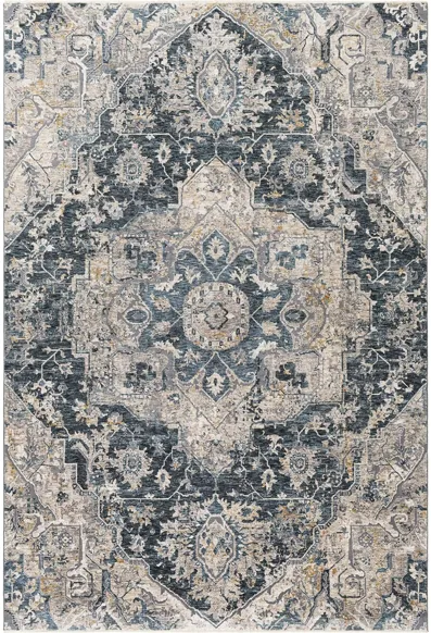 Caerdyf Newcastle Area Rug in Teal, Ivory, Gray, Camel by Surya