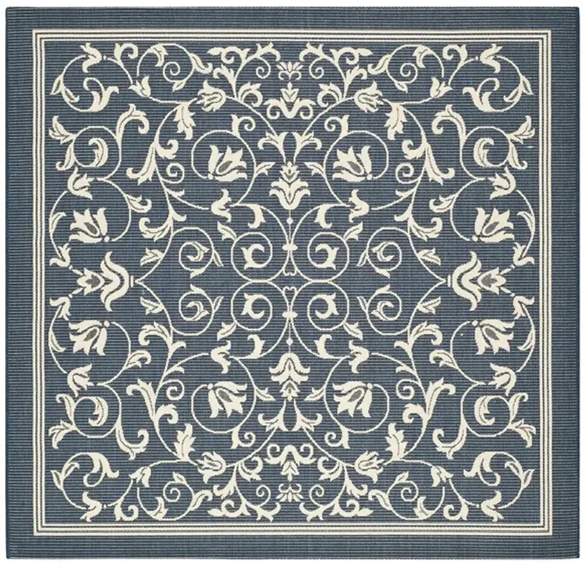 Courtyard Vines Indoor/Outdoor Area Rug in Navy & Beige by Safavieh