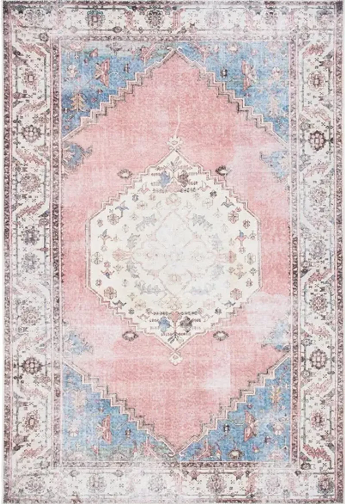 Serapi Area Rug in Ivory & Pink by Safavieh