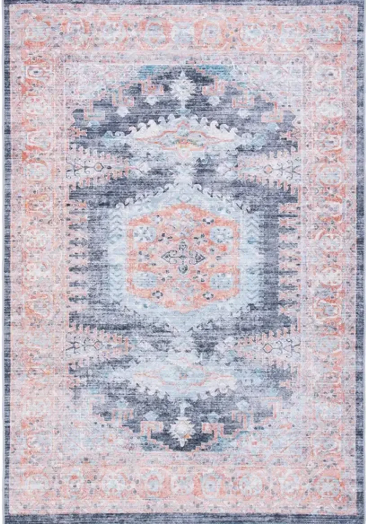 Serapi Area Rug in Terracotta & Blue by Safavieh