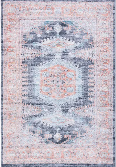 Serapi Area Rug in Terracotta & Blue by Safavieh