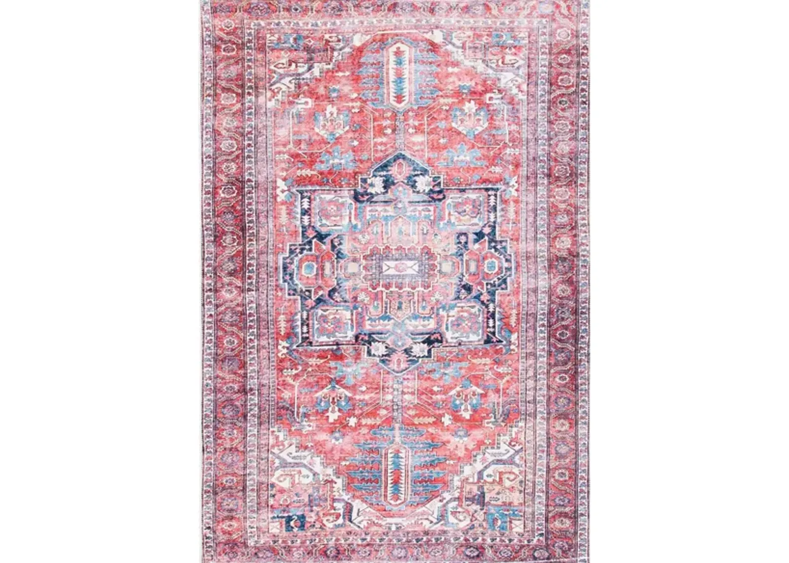 Serapi Area Rug in Red & Navy by Safavieh