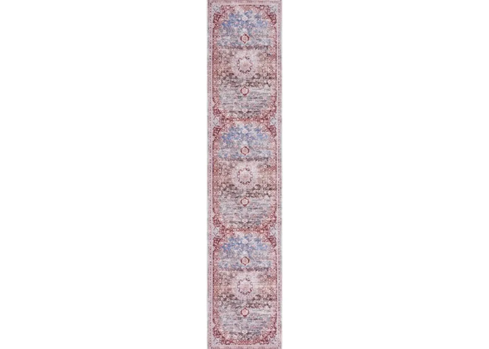 Serapi Runner Rug in Light Blue & Red by Safavieh