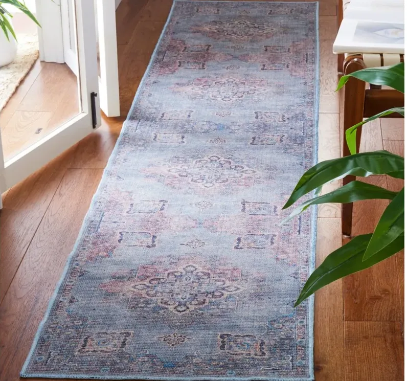 Serapi Runner Rug in Ivory & Blue by Safavieh