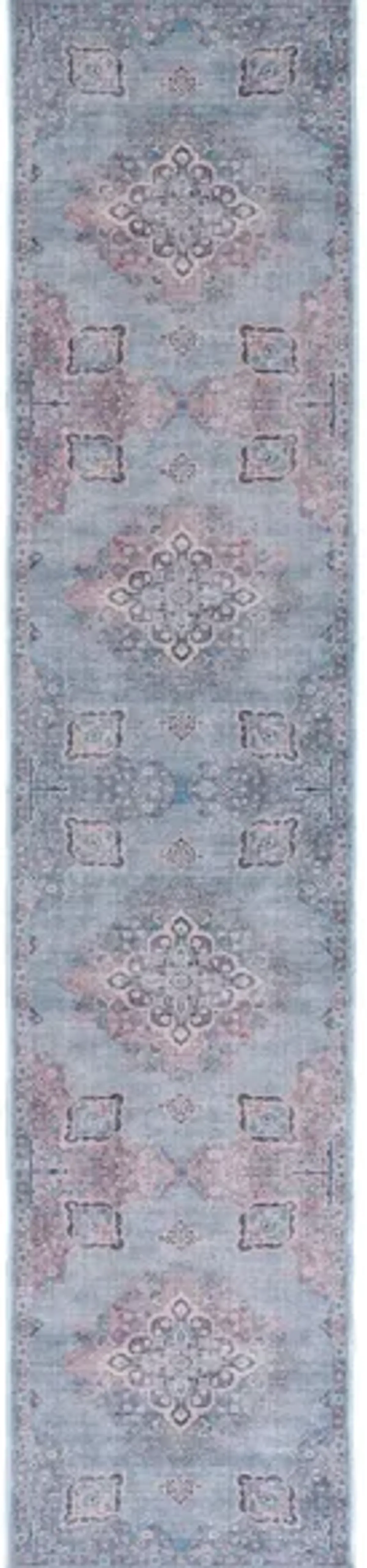 Serapi Runner Rug in Ivory & Blue by Safavieh