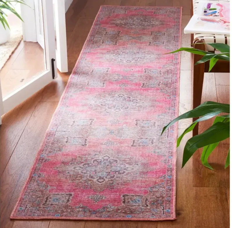 Serapi Runner Rug in Pink & Beige by Safavieh