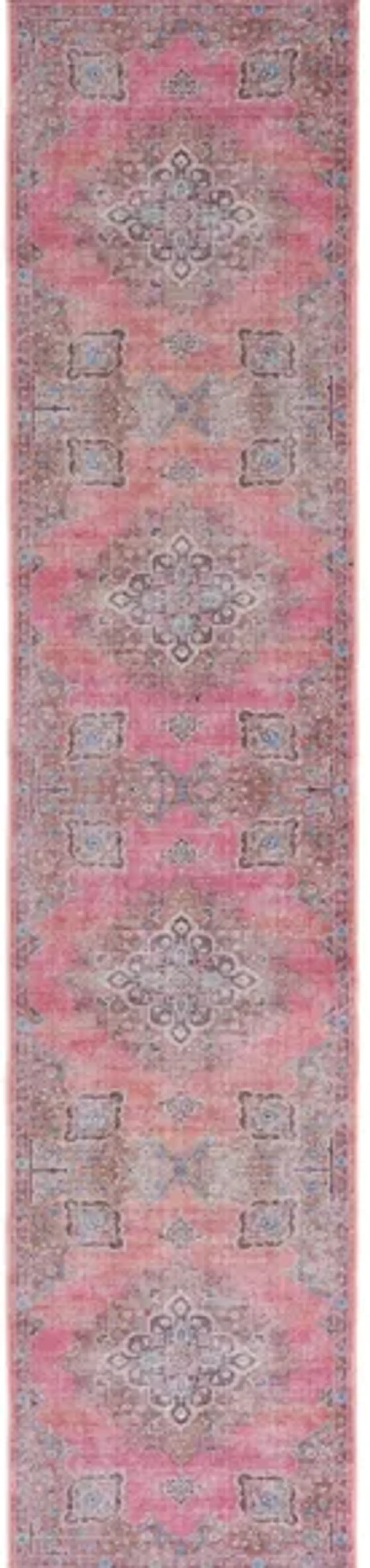 Serapi Runner Rug in Pink & Beige by Safavieh