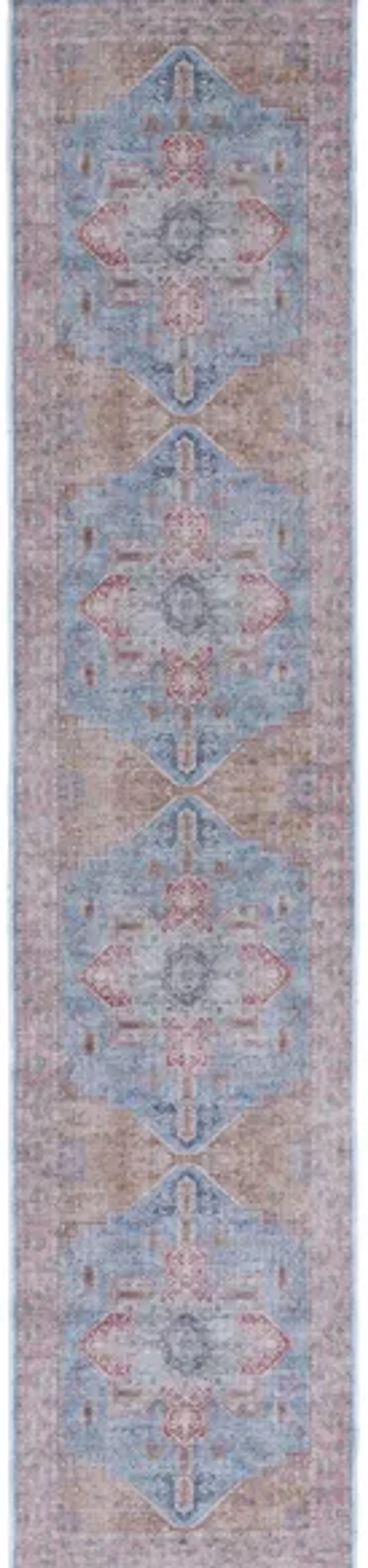 Serapi Runner Rug in Blue & Rust by Safavieh