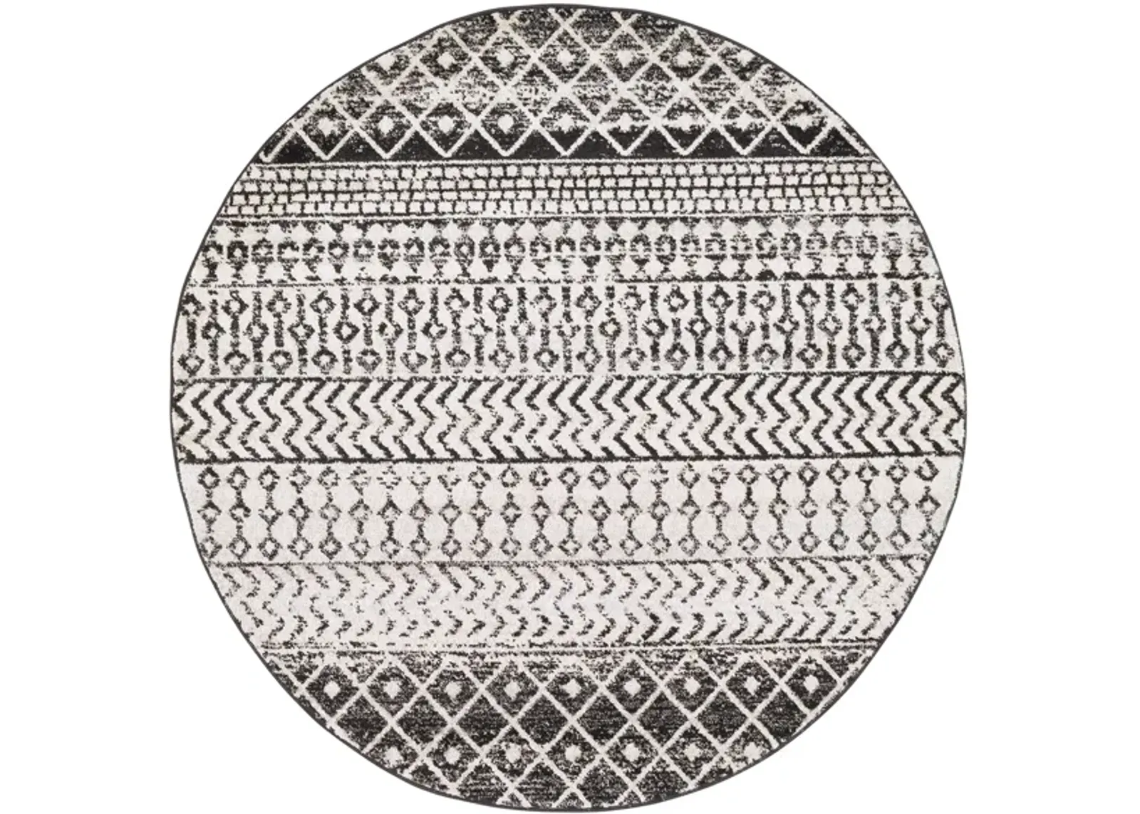 Elaziz Area Rug in Black, Light Gray, Medium Gray, White by Surya