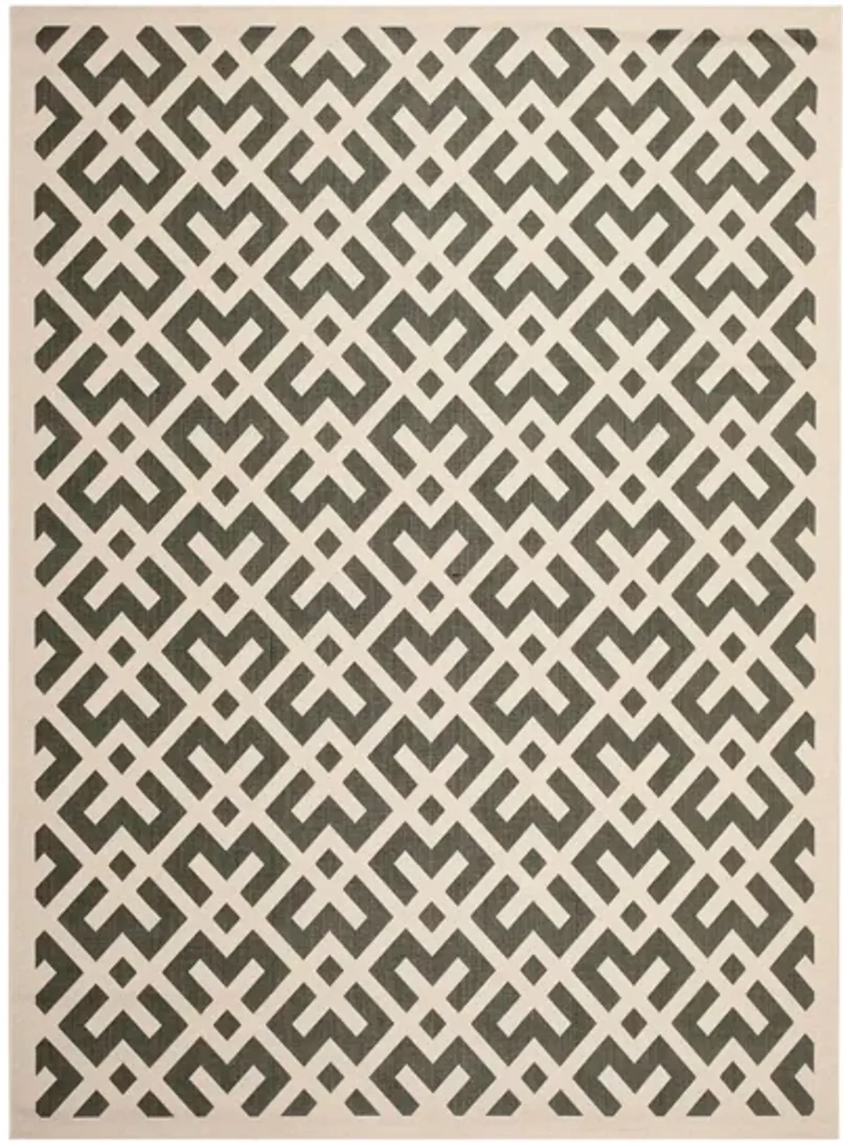 Courtyard Crossing Indoor/Outdoor Area Rug in Black & Beige by Safavieh