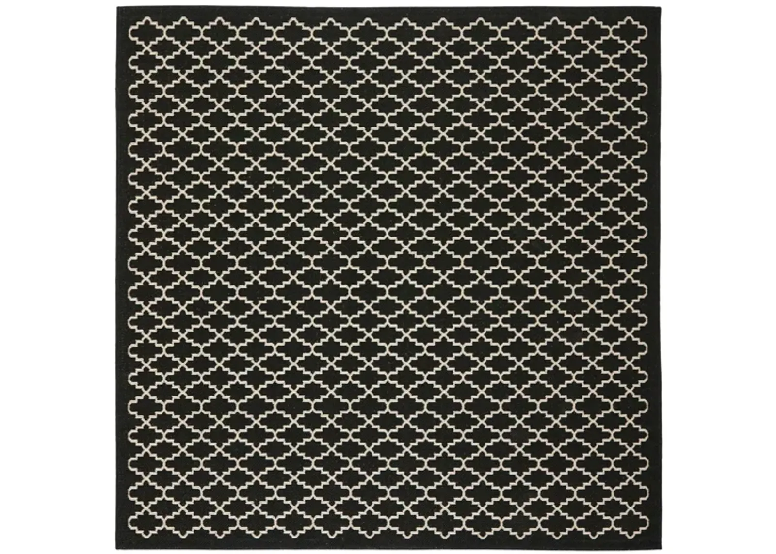 Courtyard Link Indoor/Outdoor Area Rug in Black & Beige by Safavieh