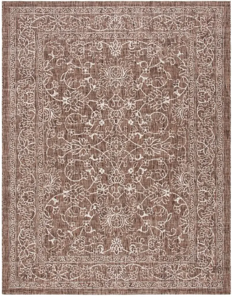 Courtyard Pacific Indoor/Outdoor Area Rug in Brown & Ivory by Safavieh