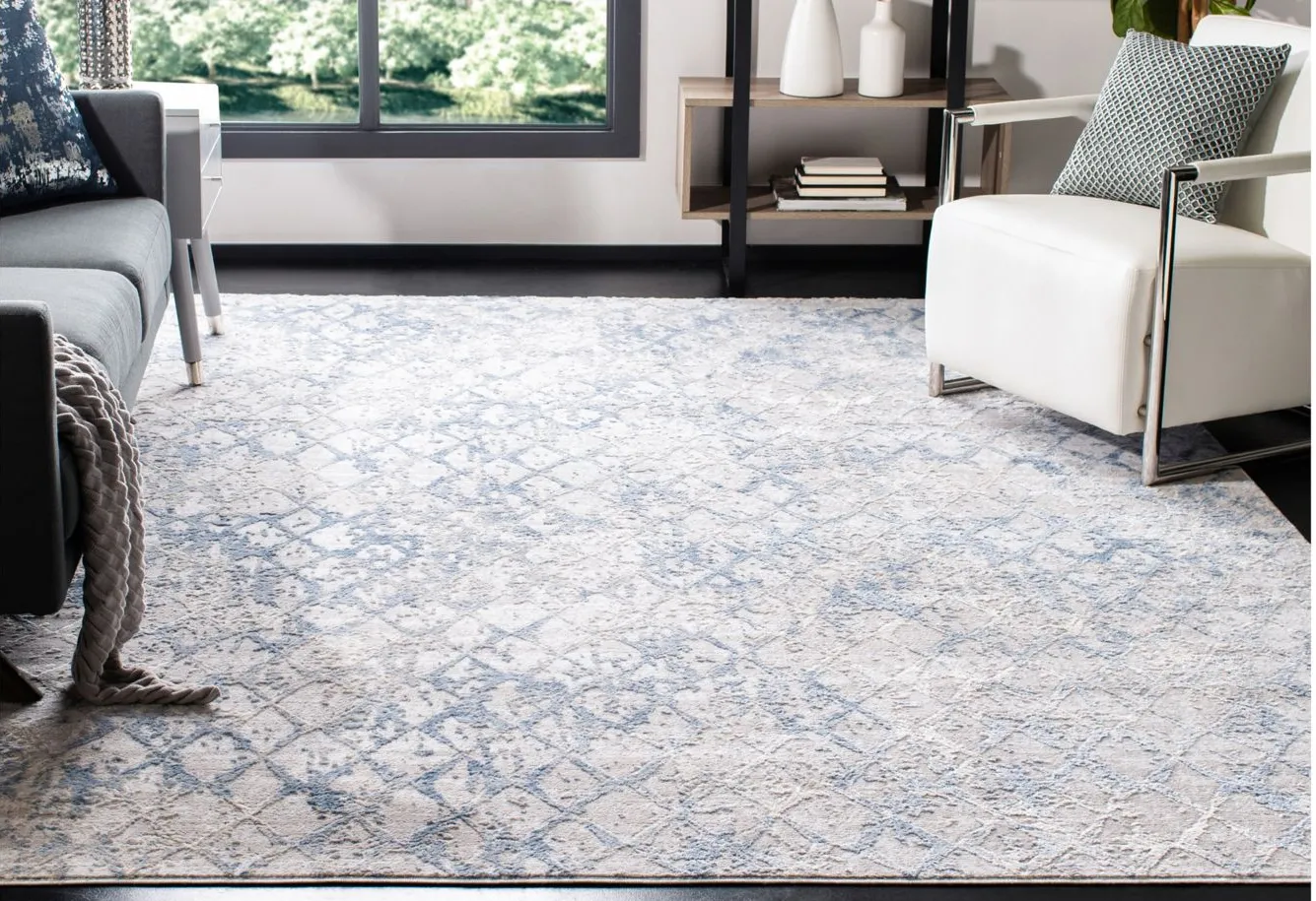 Amelia Area Rug in Light Gray / Blue by Safavieh