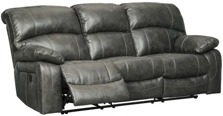 Dunwell Power Reclining Sofa in Steel by Ashley Furniture