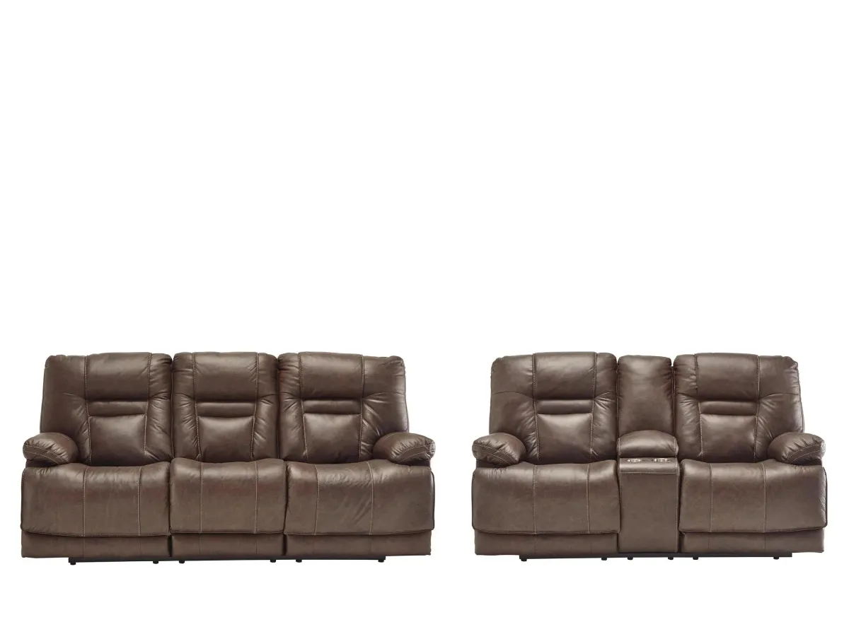 Wurstrow Power Reclining Sofa and Loveseat in Umber by Ashley Furniture