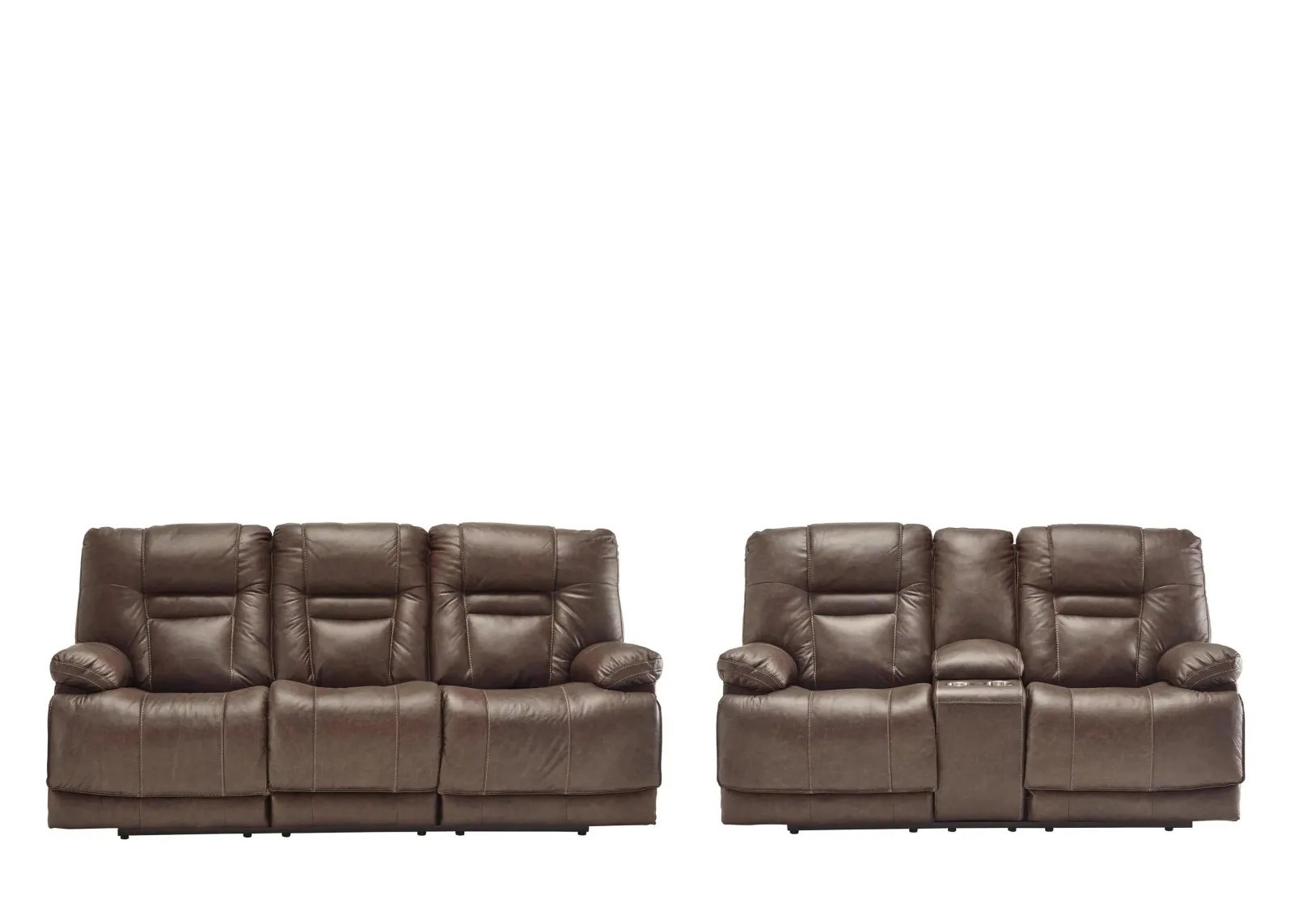 Wurstrow Power Reclining Sofa and Loveseat in Umber by Ashley Furniture