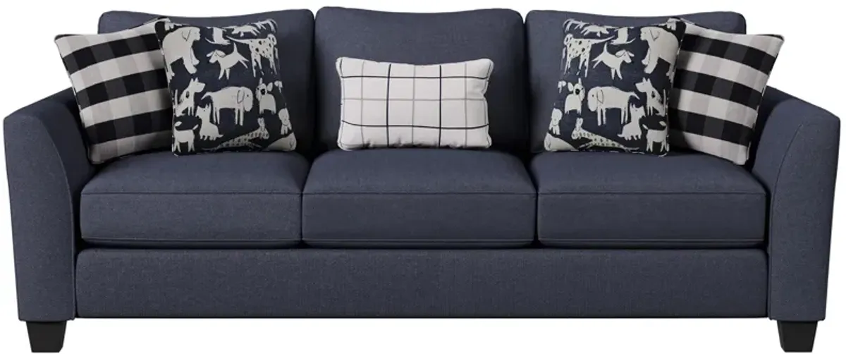 Daine Sofa in Popstich Navy by Fusion Furniture