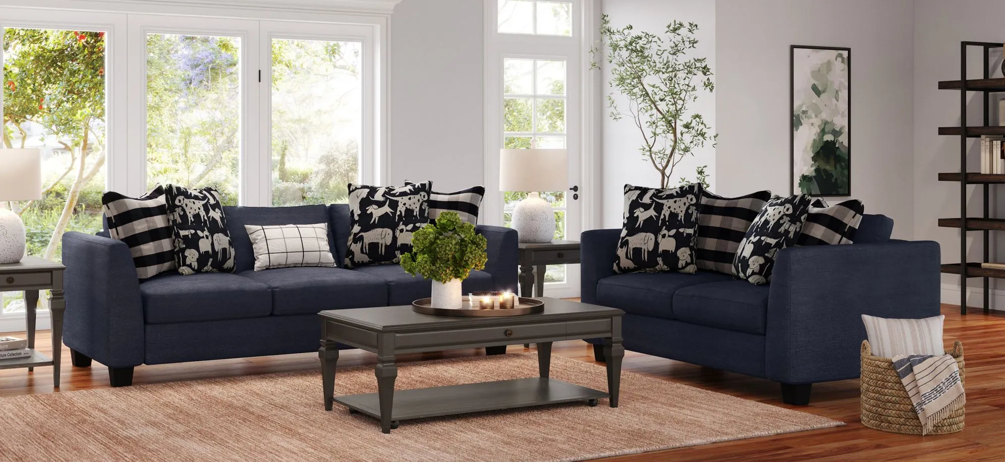 Daine Sofa in Popstich Navy by Fusion Furniture