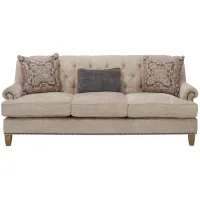 Messana Chenille Velvet Sofa in Beige by Aria Designs