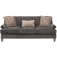 Messana Chenille Velvet Sofa in Gray by Aria Designs