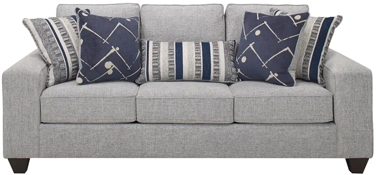 Alston Chenille Sofa in Blue by Albany Furniture