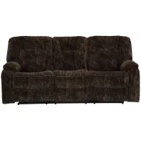 Soundwave Reclining Sofa with Drop Down Table in Chocolate by Ashley Furniture