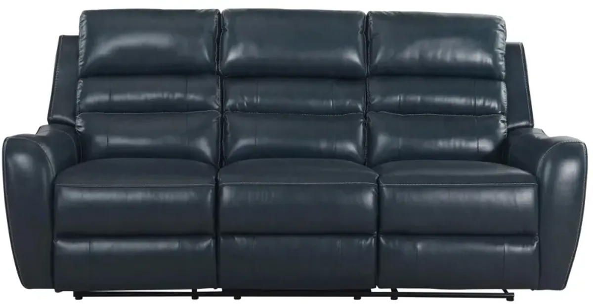 Keegan Reclining Sofa in Calvana Fancy Blue by Bellanest