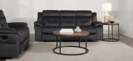Lugano Microfiber Reclining Sofa in Gray by Bellanest